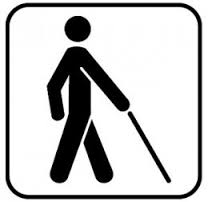 Image of man using white cane