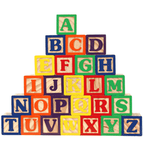 Blocks A to Z in a pyramid