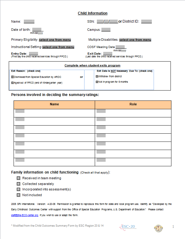 Electronic COS Form link