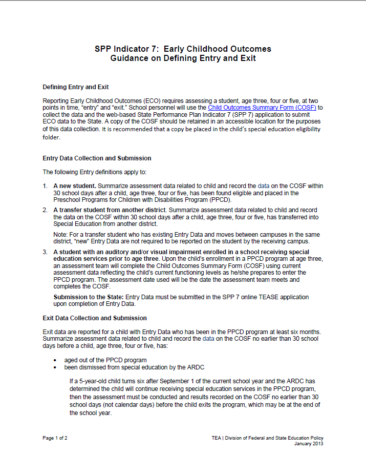 SPP 7 Entry and Exit document link