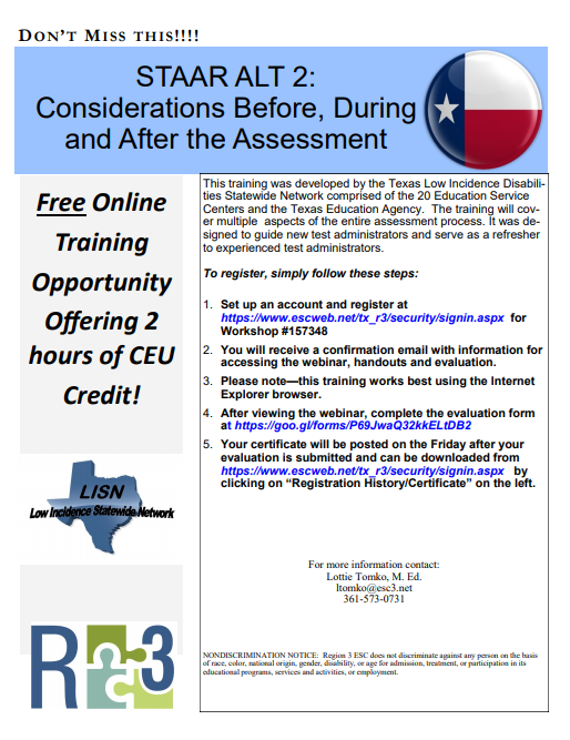 STAAR Alt online training ad